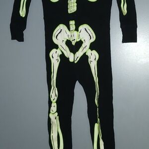 Old Navy Black and Neon Green Skeleton Kids One Piece
